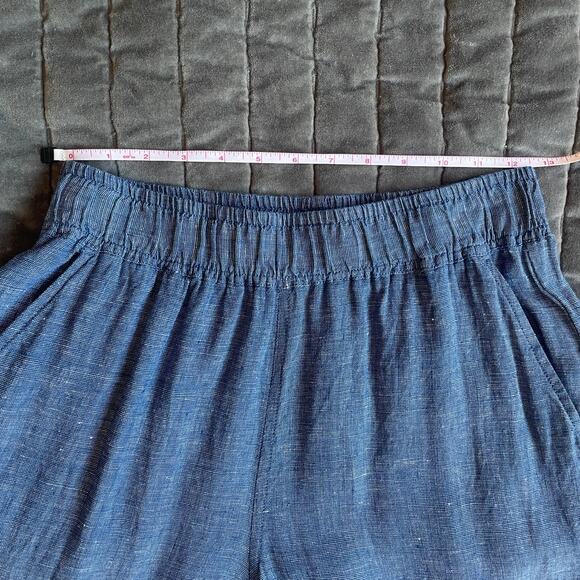 Sigrid Olson blue linen pull on wide leg pant size S - Picture 3 of 8